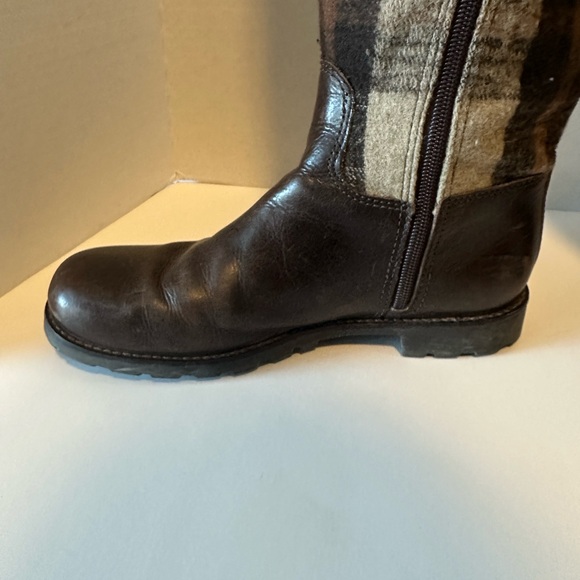 Tory Burch Colleen Wool Plaid Melton Tall Riding Boots - Picture 7 of 10